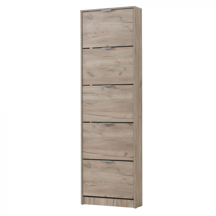 Pantofar Zoey cu 5 sertare, stejar gri, 58x192cm [2]