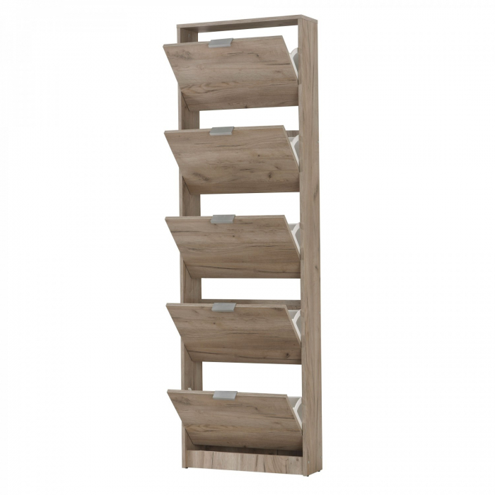 Pantofar Zoey cu 5 sertare, stejar gri, 58x192cm [3]