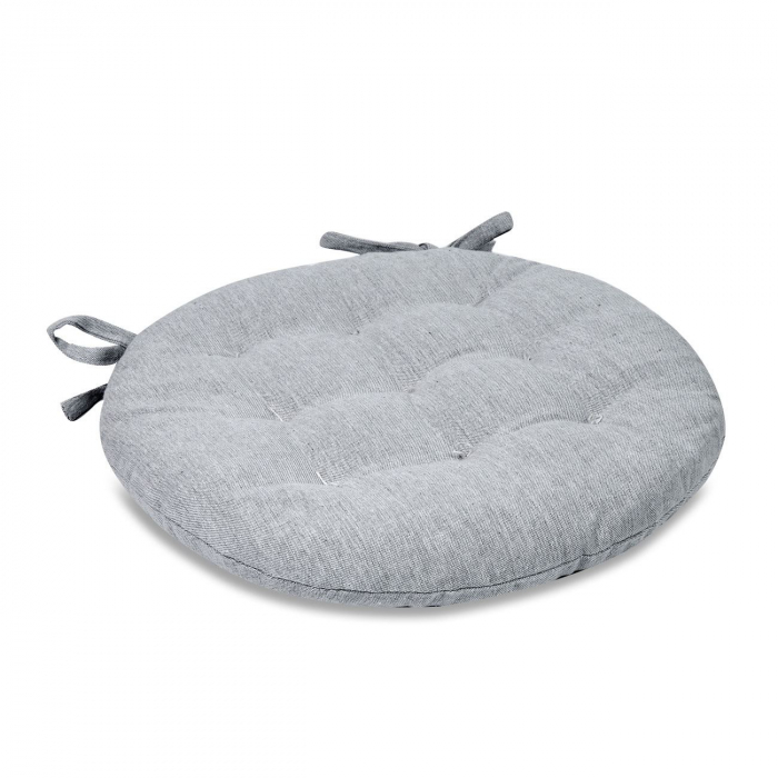 Pernă pentru șezut, rotundă, bumbac, gri, 40 cm [2]