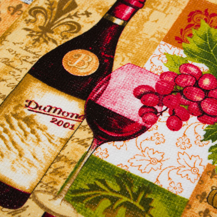 Prosop de bucătărie cu model, vin cu struguri,bumbac,60x35 cm [2]
