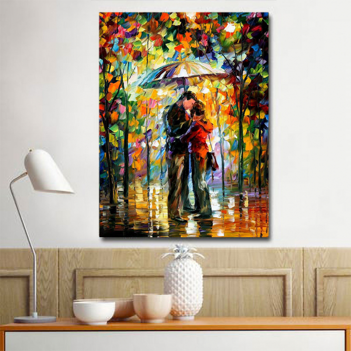 Tablou Canvas - Kiss in the rain [2]
