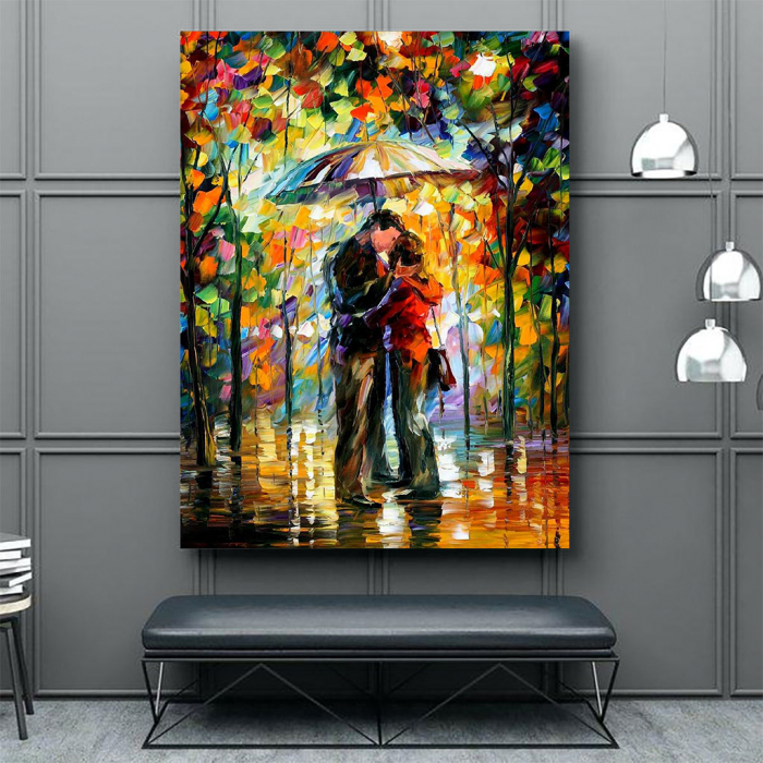 Tablou Canvas - Kiss in the rain [3]