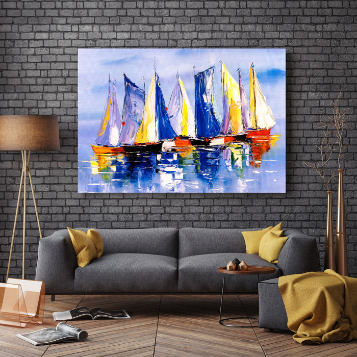 Tablou Canvas - Colourful Boats [3]