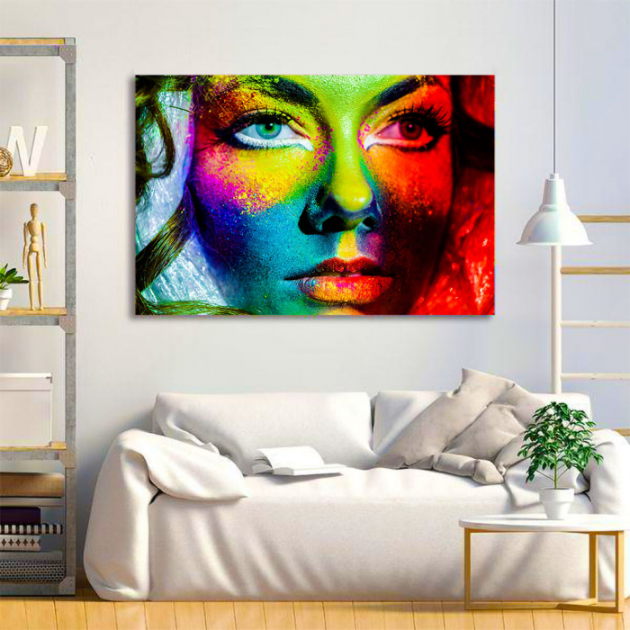 Tablou Canvas - Colorful face [2]