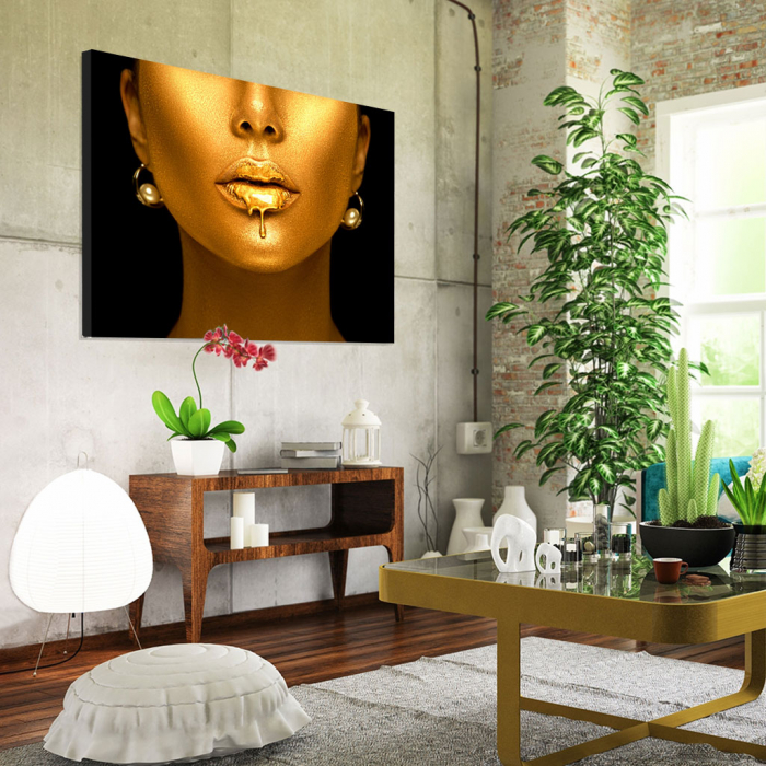 Tablou Canvas - Golden face [2]