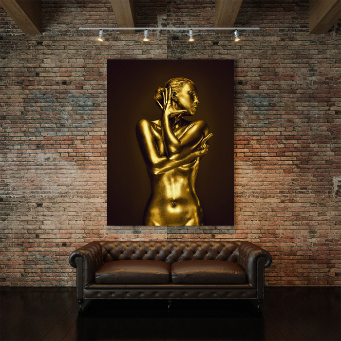 Tablou Canvas - Golden Nude Pose 1 [4]