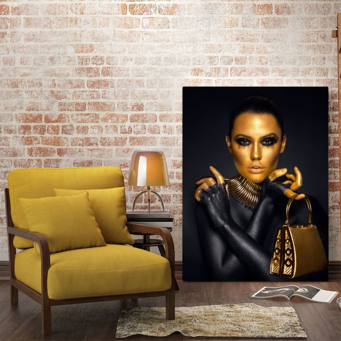 Tablou Canvas - Painted in gold style [2]