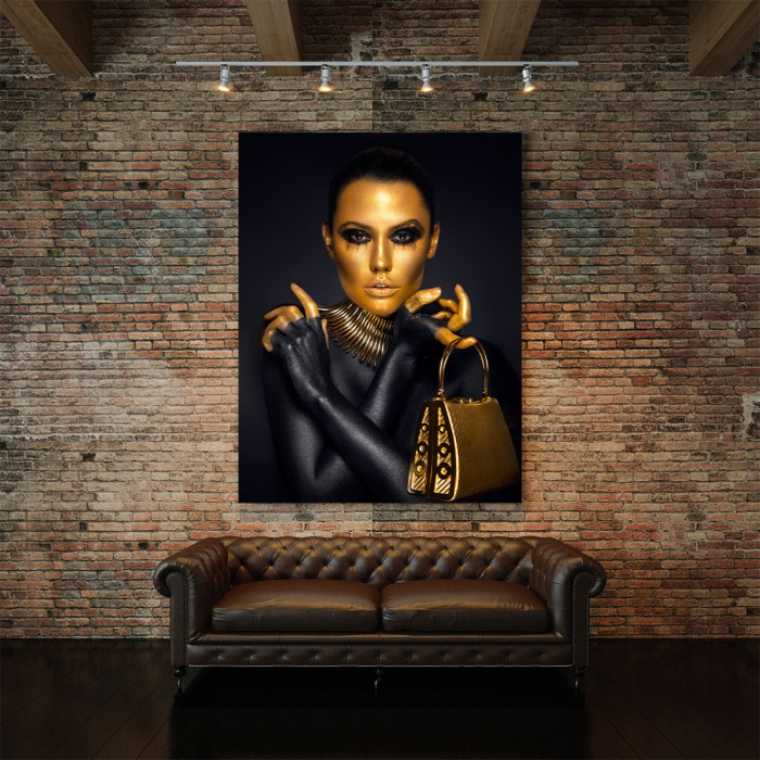 Tablou Canvas - Painted in gold style [3]