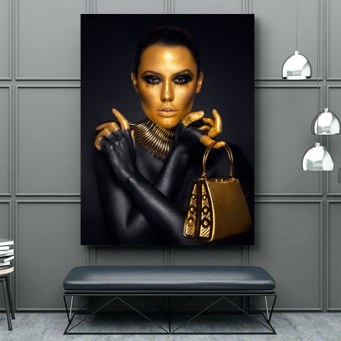 Tablou Canvas - Painted in gold style [4]