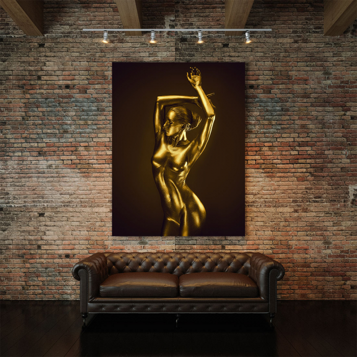 Tablou Canvas - Golden Nude Pose 3 [4]