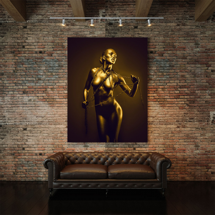 Tablou Canvas - Golden Nude Pose 4 [4]