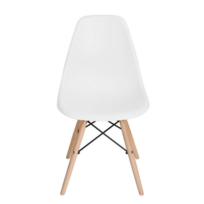 Scaun din lemn natur alb [5]