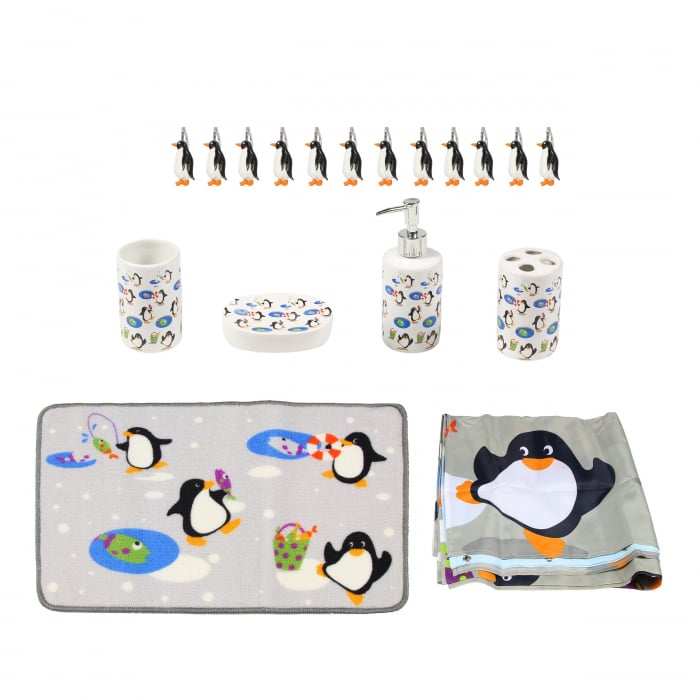 Set accesorii pentru baie, Pingu, 18 piese [1]
