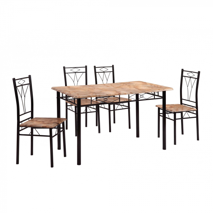 Set masă cu 4 scaune, mozaic, masă :120x70x74 cm, scaun:38x37x90 cm [1]