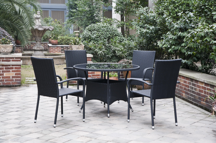 Set masă rotundă, cu 4 scaune cu ratan sintetic [2]