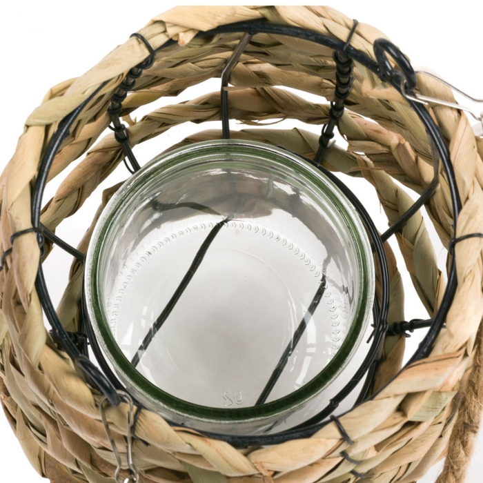 Lampă decorativă de grădină cu împletitură și suport metalic,13.5x19 cm [3]