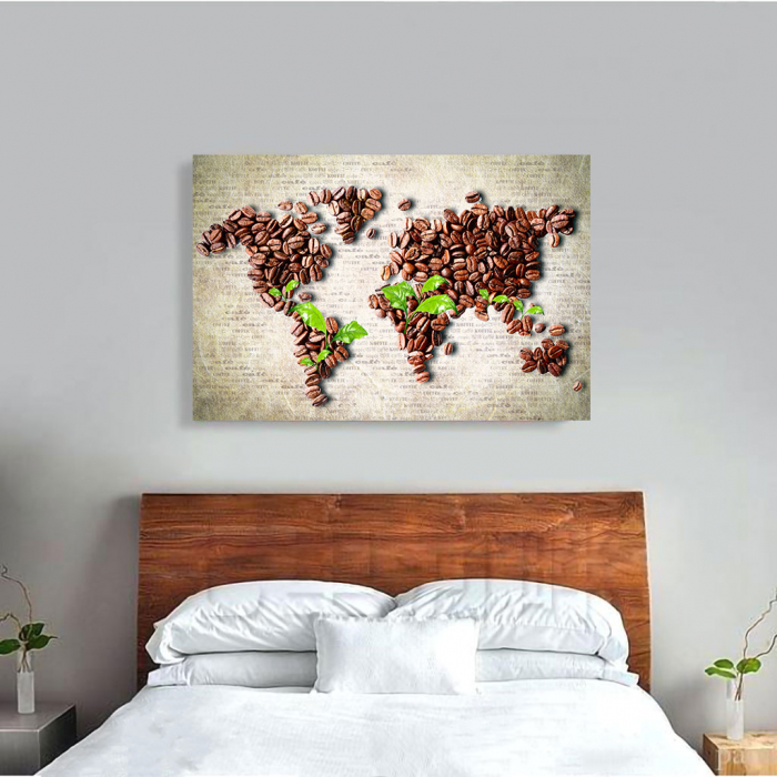 Tablou Canvas - Coffee beans world [3]