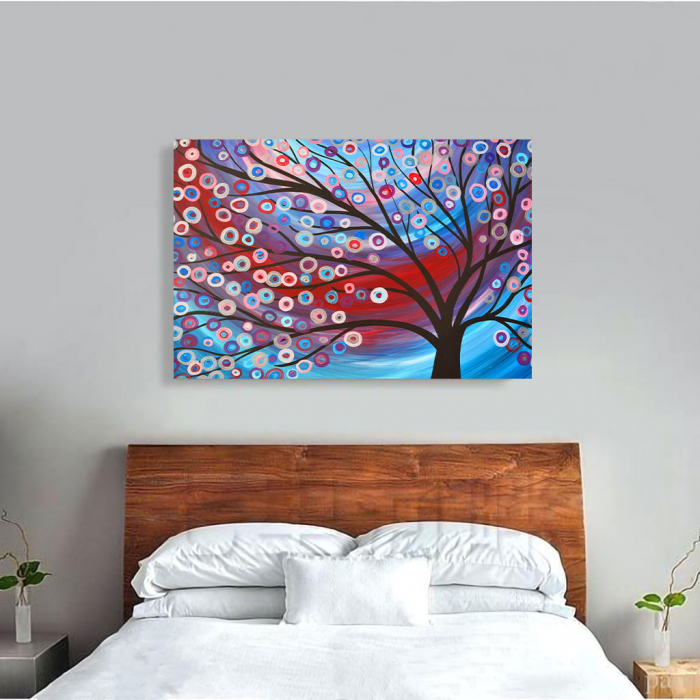 Tablou Canvas - Copac inflorit minimalist [4]