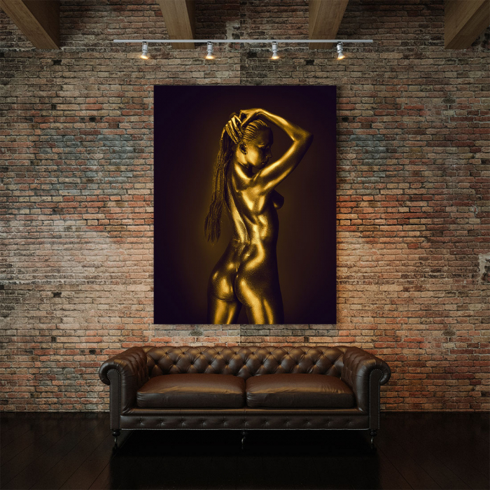 Tablou Canvas - Golden Nude Pose 2 [4]