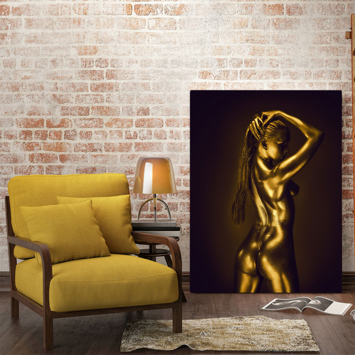 Tablou Canvas - Golden Nude Pose 2 [2]