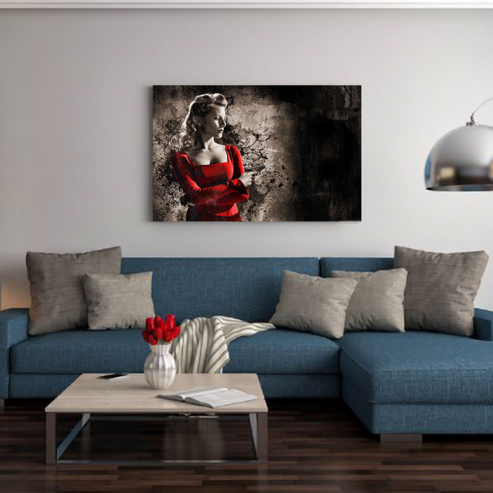 Tablou Canvas - Woman in Red [2]