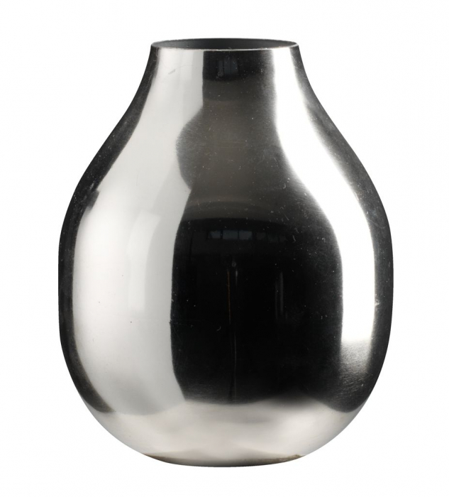 Vază decorativă din metal, argintie 12x15cm [1]