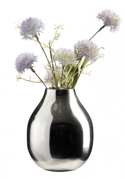 Vază decorativă din metal, argintie 12x15cm [2]