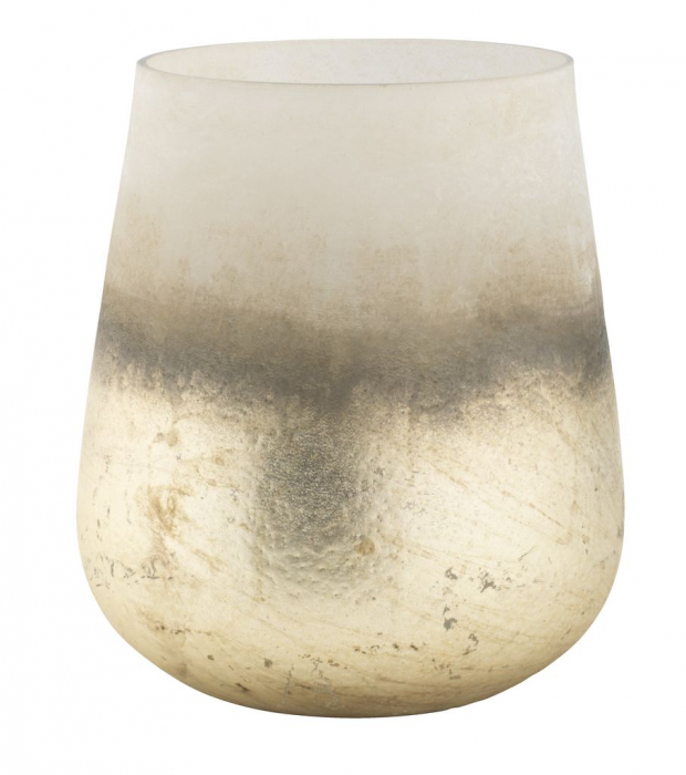 Vază decorativă din sticlă, Bej-Auriu 10x15cm [1]