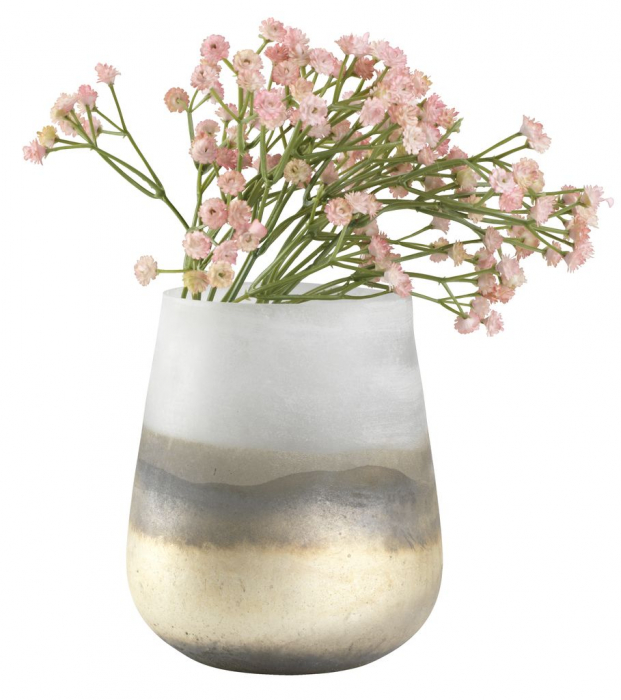 Vază decorativă din sticlă, Bej-Auriu 10x15cm [2]