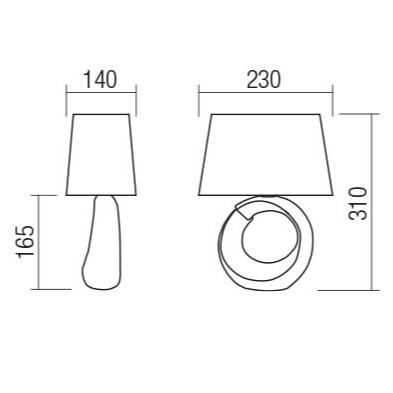 Veioză Zia, 1 x E14, argintiu + alb [2]