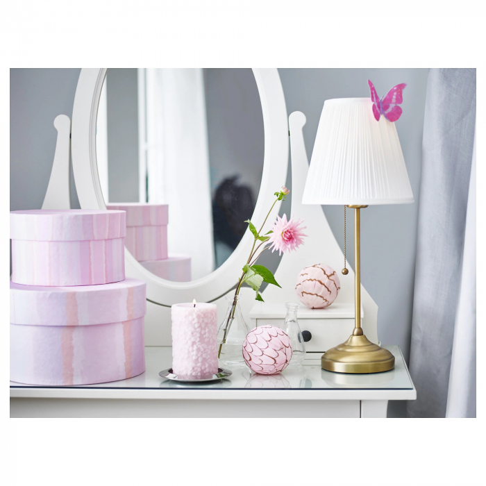 Veioză Xena cu baza aurie, albă - 55cm [2]