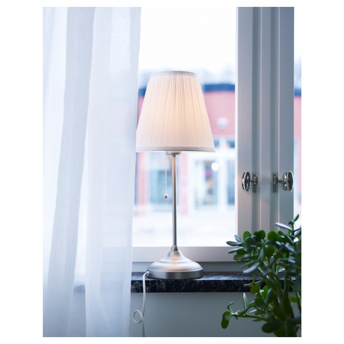 Veioză Xena cu baza argintie, albă - 55cm [3]