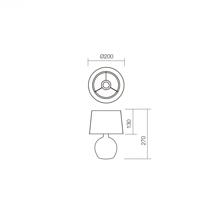 Veioză Home, 1 x E14, maro + gri [2]