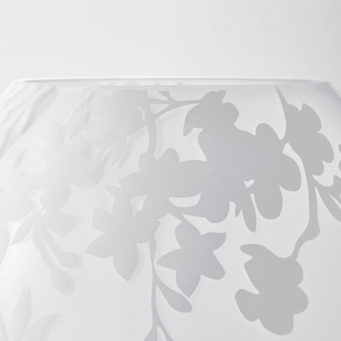 Veioză decorativă cu model, sticlă, albă - 18cm [4]