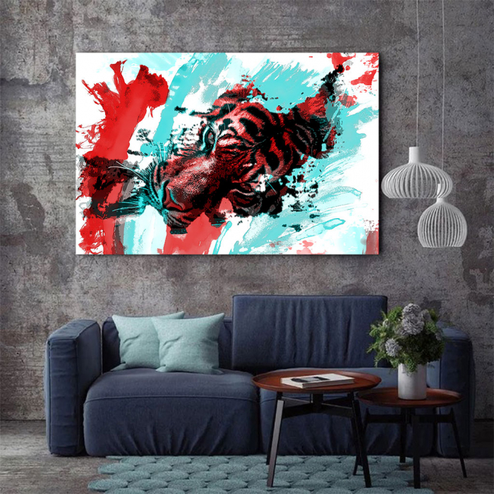 Tablou Canvas - Tiger splash [2]