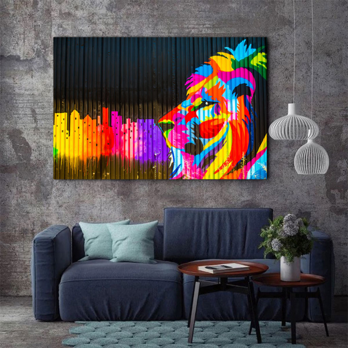 Tablou Canvas - Graffiti lion [3]
