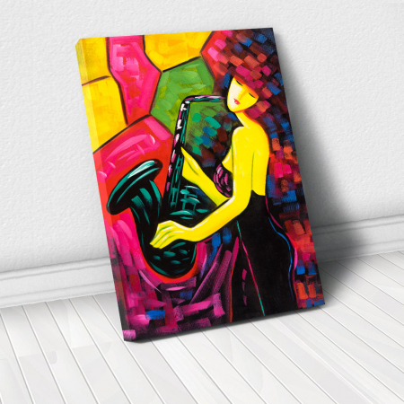 Style - Tablou Canvas - Girl Playing Saxophone