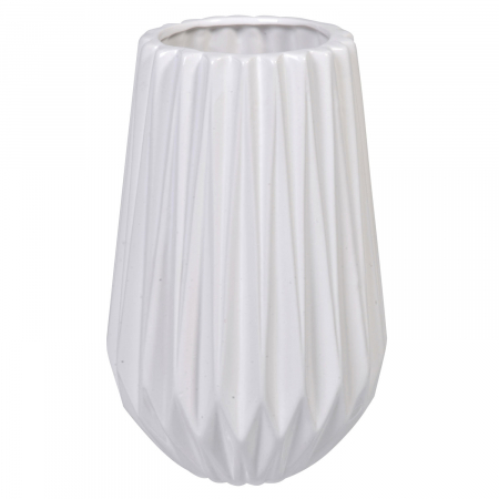 Decor de mobila - Vază albă din ceramică. 22cm