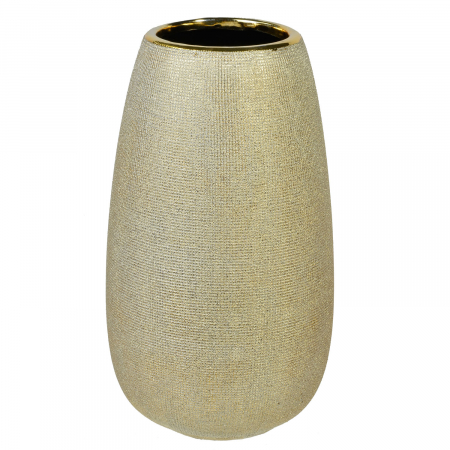 Decor de mobila - Vază aurie din ceramică. 27 cm