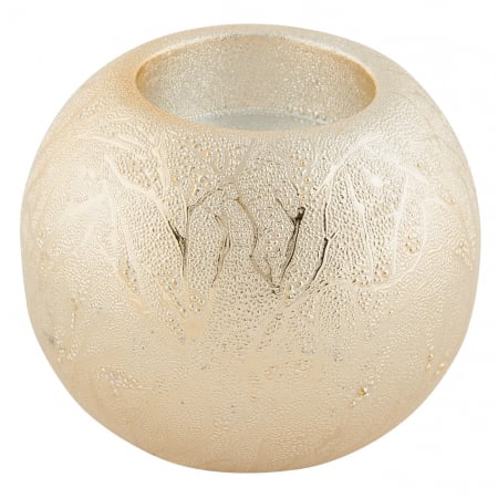 Decor de mobila - Suport pentru lumânare din ceramică crem.