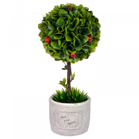 Decor de mobila - Ghiveci  crem cu plantă Bonsai