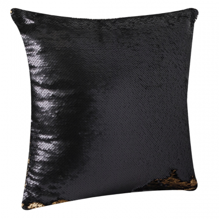 Pernă decorativă cu paiete negre-aurii 43x43 [2]
