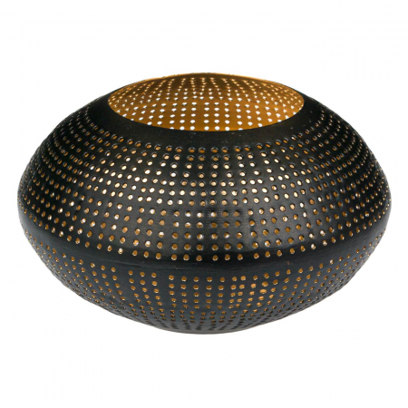 Decor de mobila - Suport metalic oval pentru lumânare