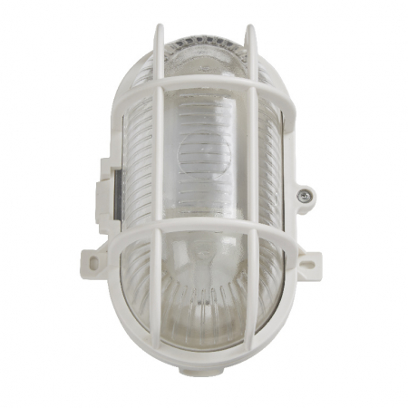 Lampa ovala , tip soclu E27, 11 x 13 cm, material plastic, culoare alb [1]