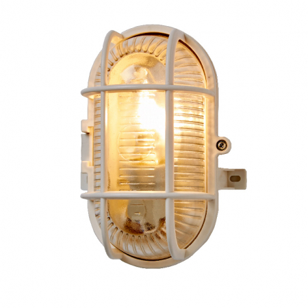 Corpuri de Iluminat - Lampa ovala , tip soclu E27, 11 x 13 cm, material plastic, culoare alb