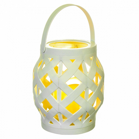 Lampă decorativă din Rattan,alb,cu iluminare LED,10.5x16 cm. [1]