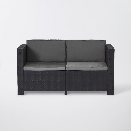 Set mobilier grădină, canapea + masă + 2 fotolii, culoare gri [1]