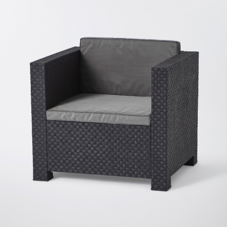 Set mobilier grădină, canapea + masă + 2 fotolii, culoare gri [2]