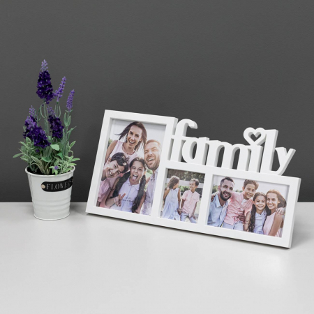 Rama foto 3D White Family pentru 3 fotografii 40x20 cm [2]