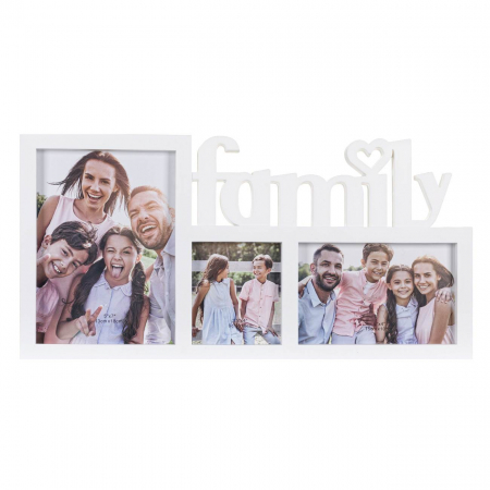 Decor de mobila - Rama foto 3D White Family pentru 3 fotografii 40x20 cm
